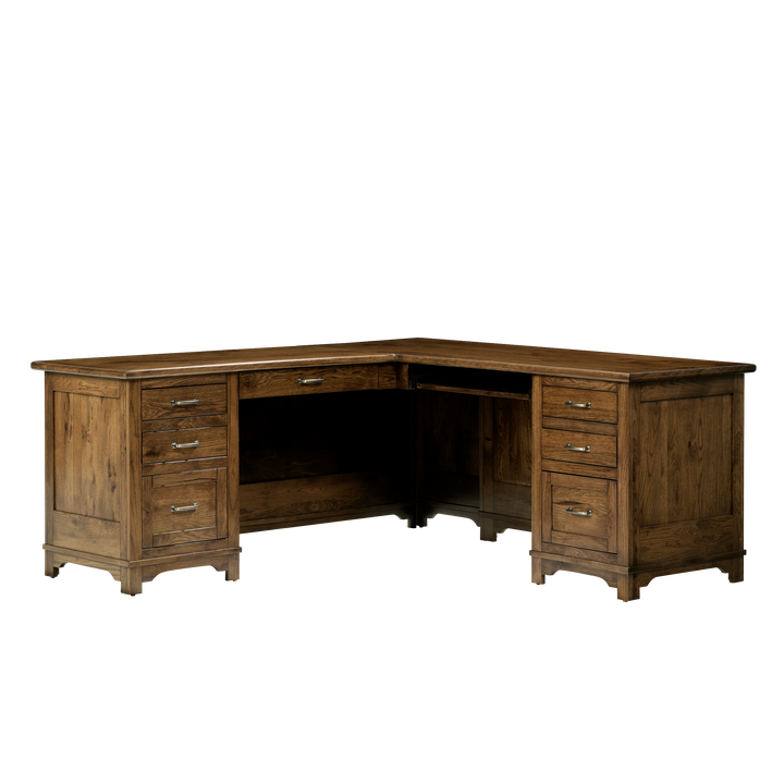 QW Amish Teton L Shaped Desk with Optional Hutch