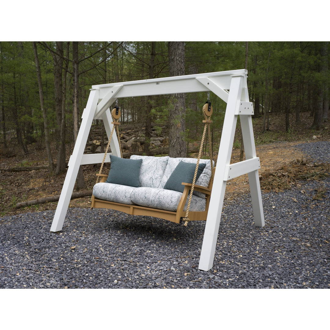 Vinyl Swing Arbor with Classic Terrace Swing