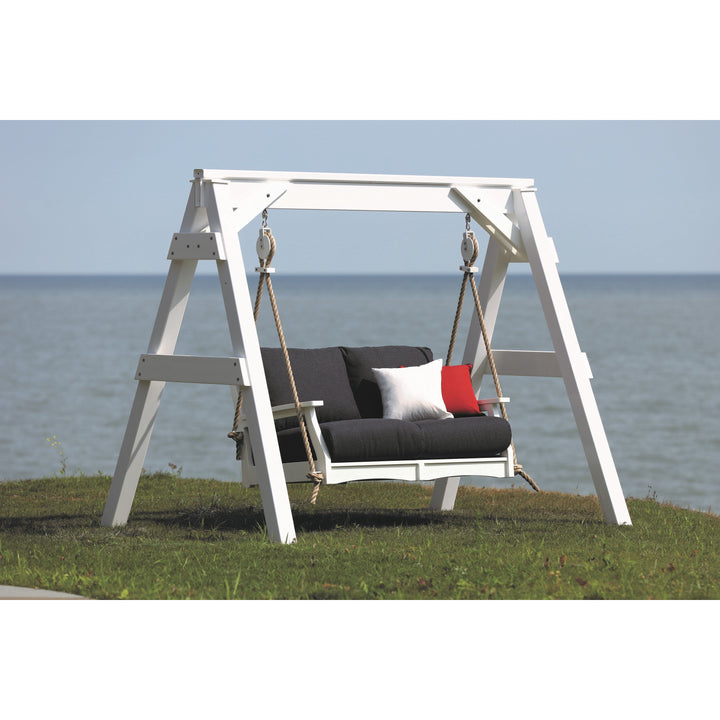 Vinyl Swing Arbor with Classic Terrace Swing