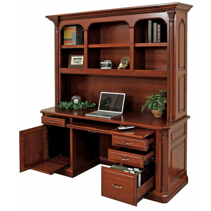 QW Amish Lexington Office Credenza & Hutch