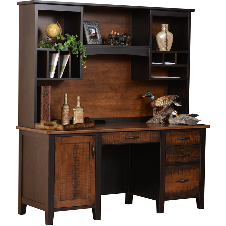 QW Amish Manhattan Resawn Credenza w/ Optional Hutch