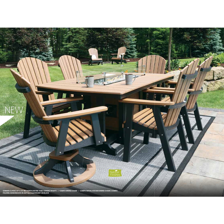 Comfo Back Adirondack 7pc Fire Pit Set