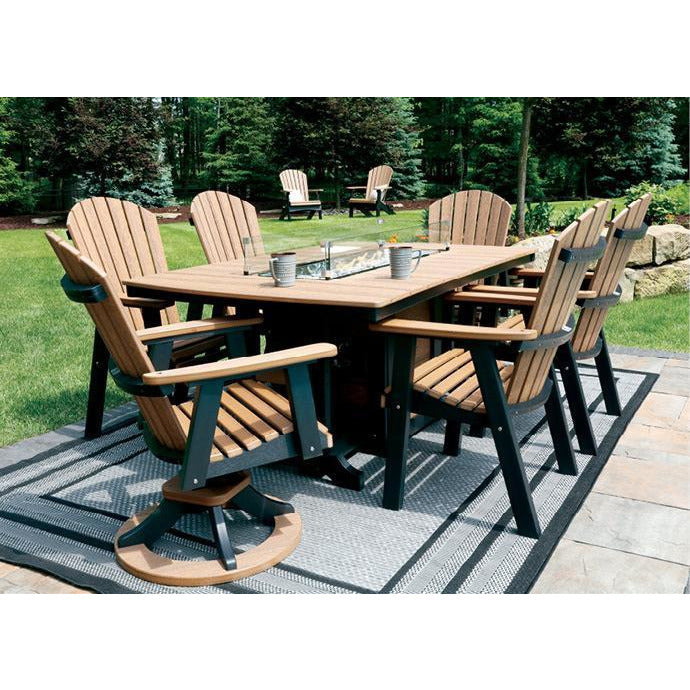 Comfo Back Adirondack 7pc Fire Pit Set