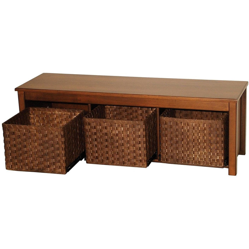 QW Amish 3 Basket Bench