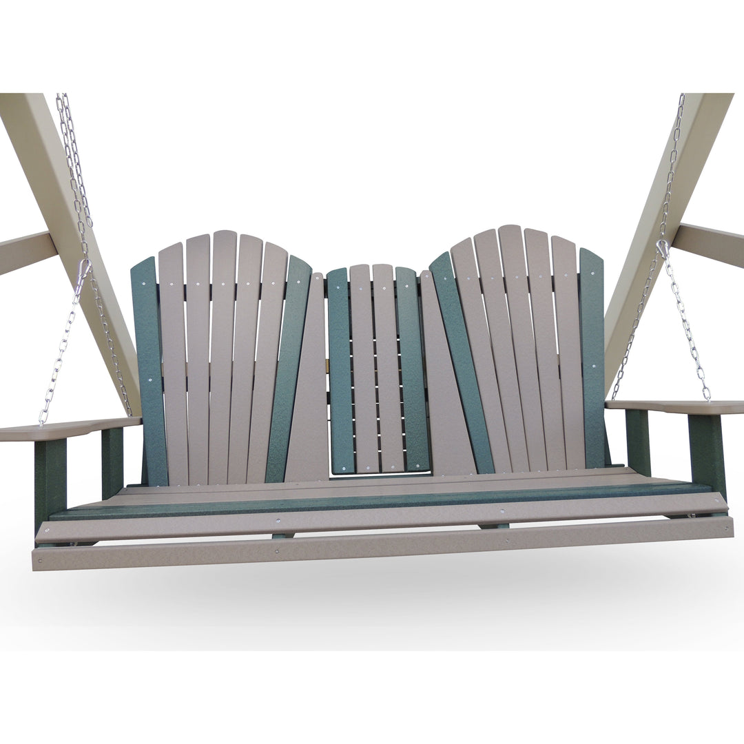 QW Amish 5ft Adirondack Swing with Folding Tray