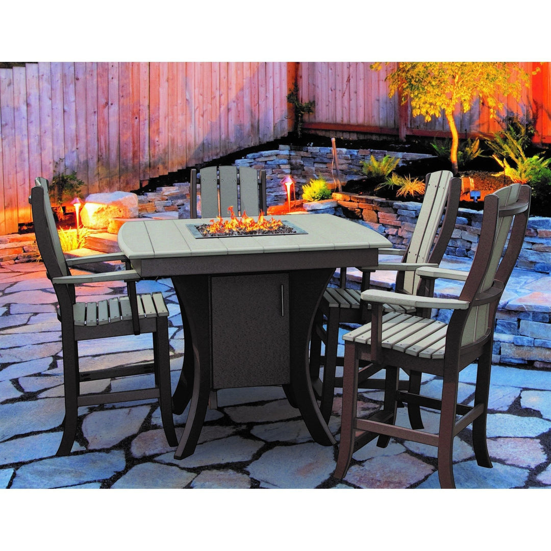 QW Amish 5pc Paradise Pub Fire Table Set OPST-PARADISE424236-5SET