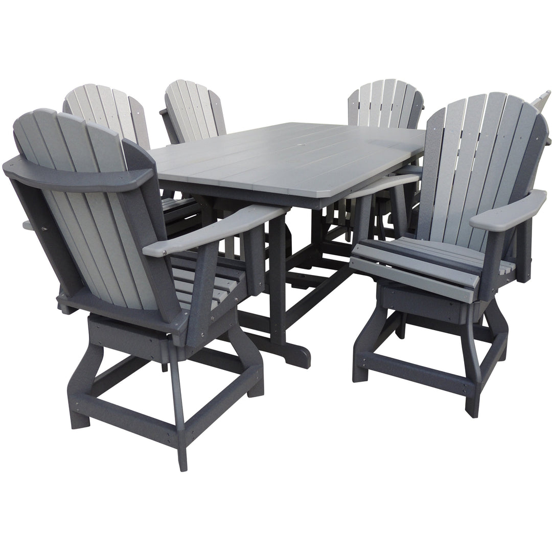 QW Amish 7pc Adirondack Counter Swivel Set