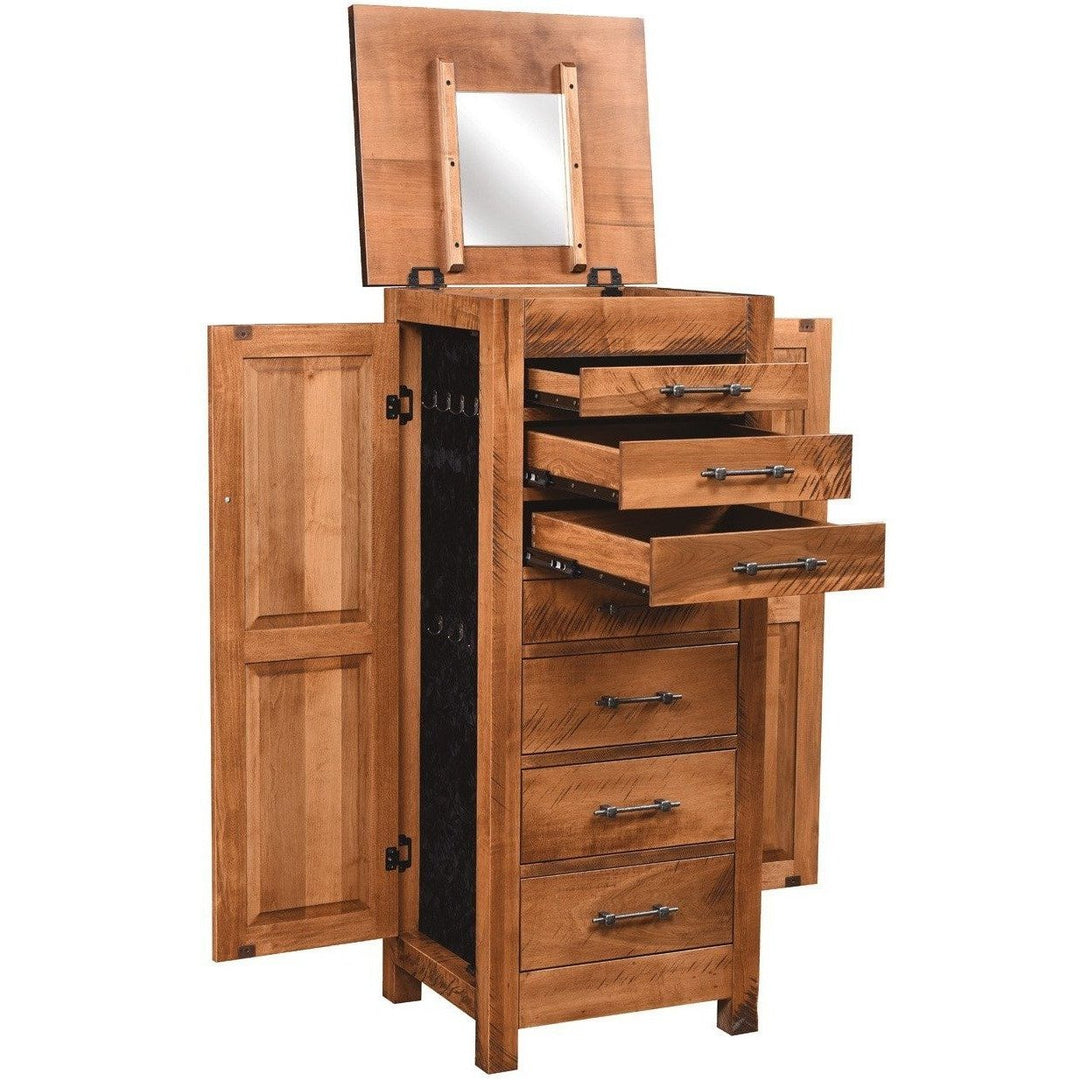 QW Amish Alpine Rough Sawn Jewelry Armoire