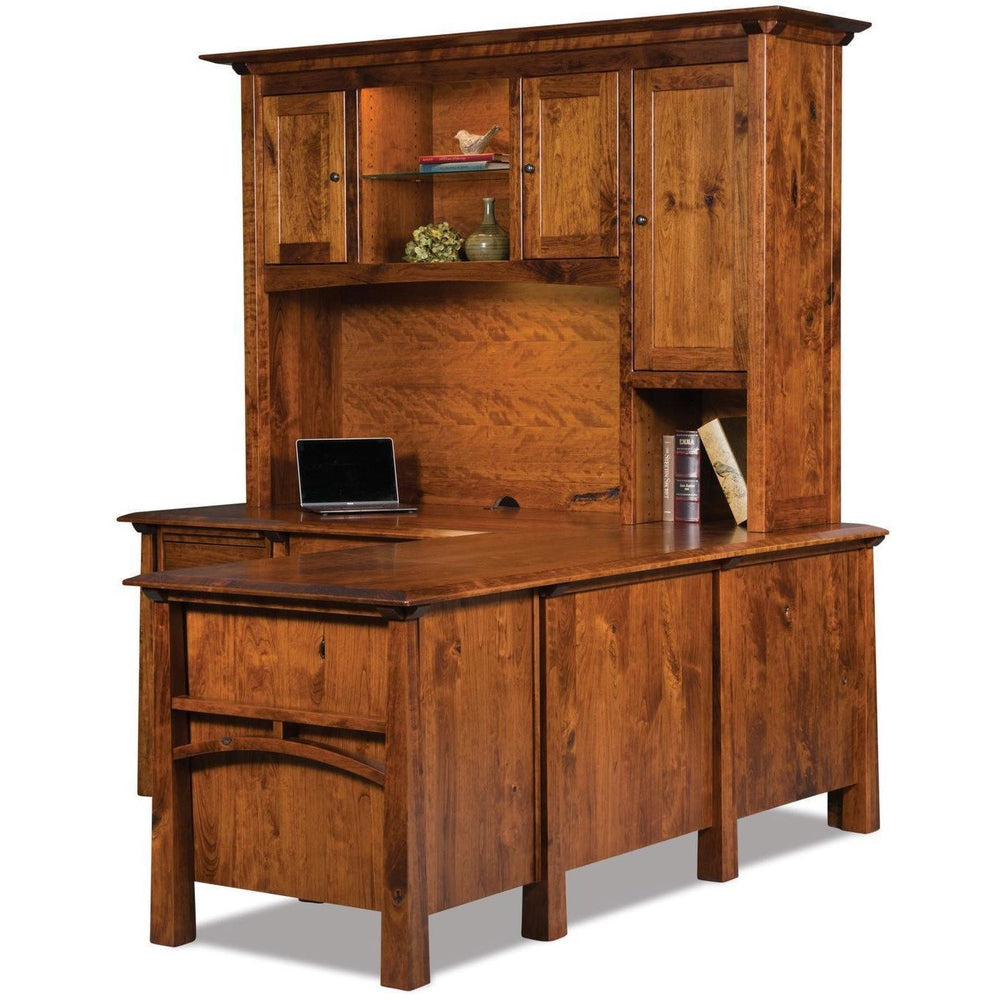 QW Amish Artesa 'L' Desk with Optional Hutch