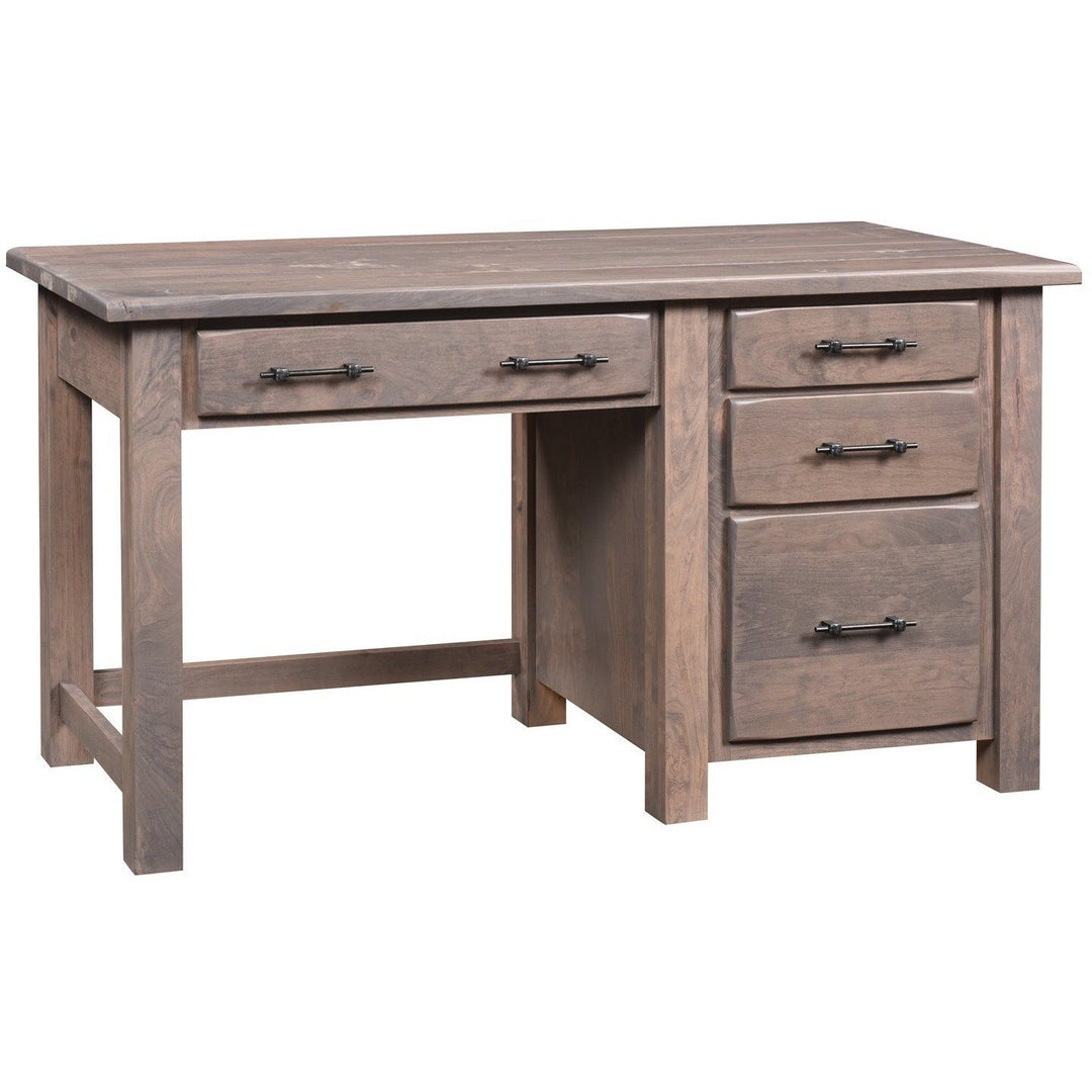 QW Amish Barn Floor Single Pedestal Desk