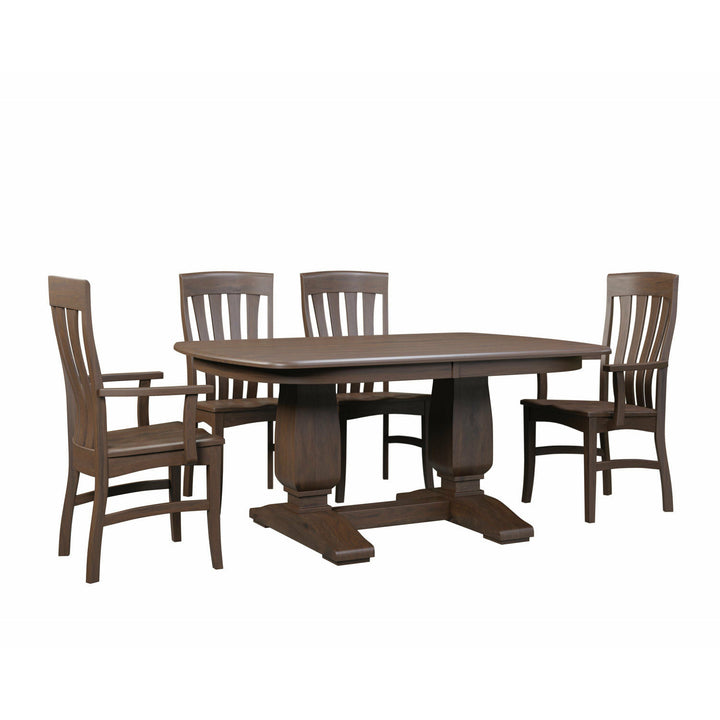 QW Amish Basset Double Pedestal Table