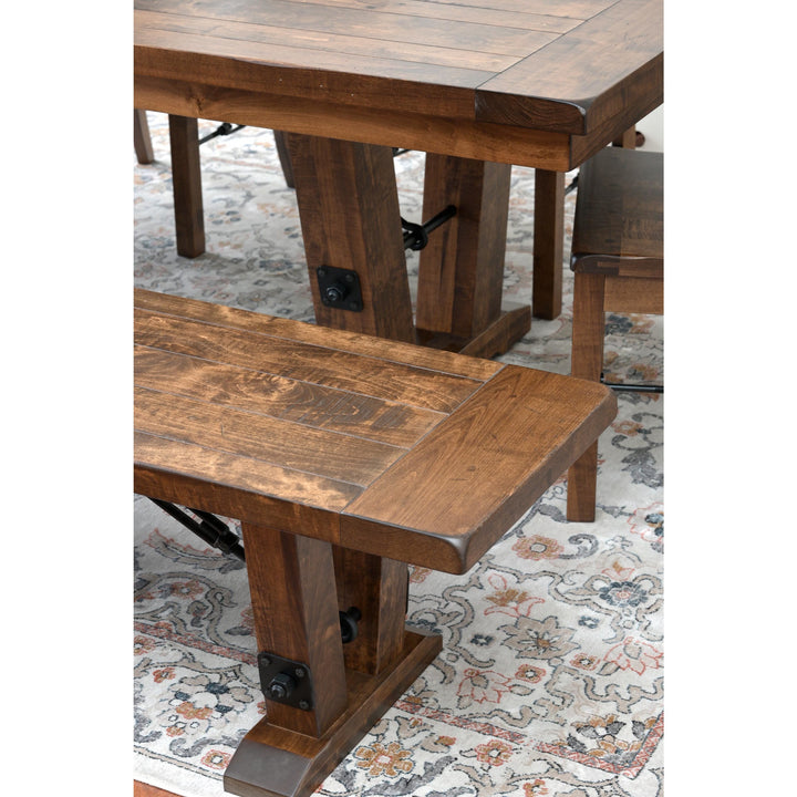 QW Amish Bayfield Plank Rustic 6pc Dining Set