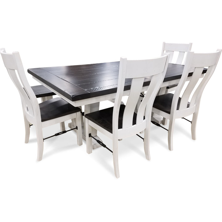 QW Amish Bayfield Plank Rustic 6pc Dining Set