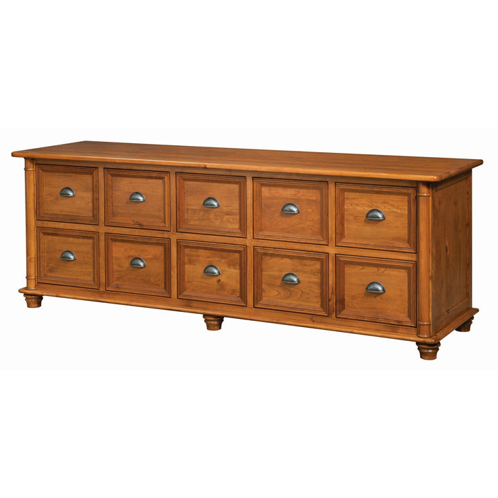 QW Amish Belmont 10 Drawer File Credenza