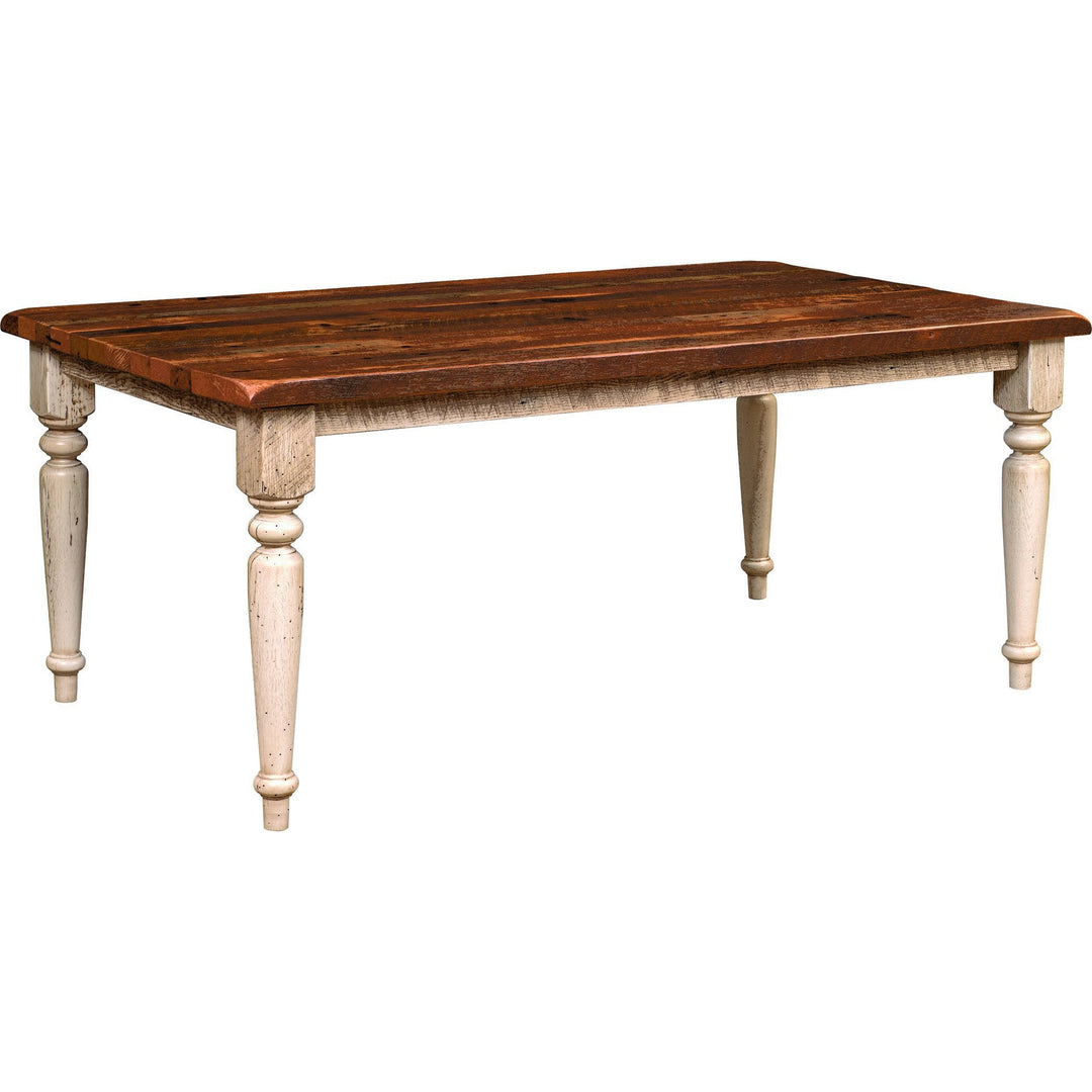 QW Amish Belmont Reclaimed Barnwood Leg Table