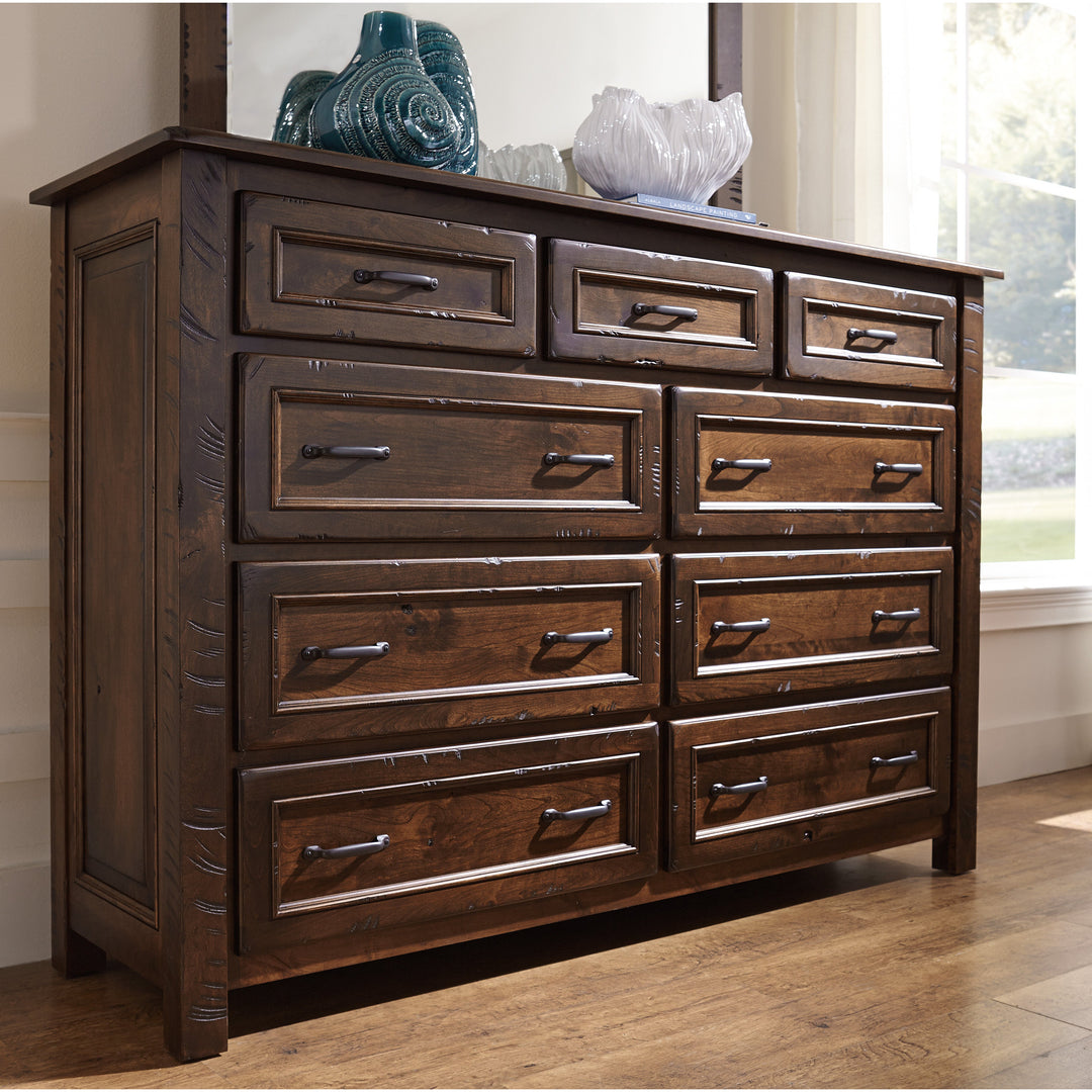 QW Amish Belwright 9 Drawer Dresser & Optional Mirror