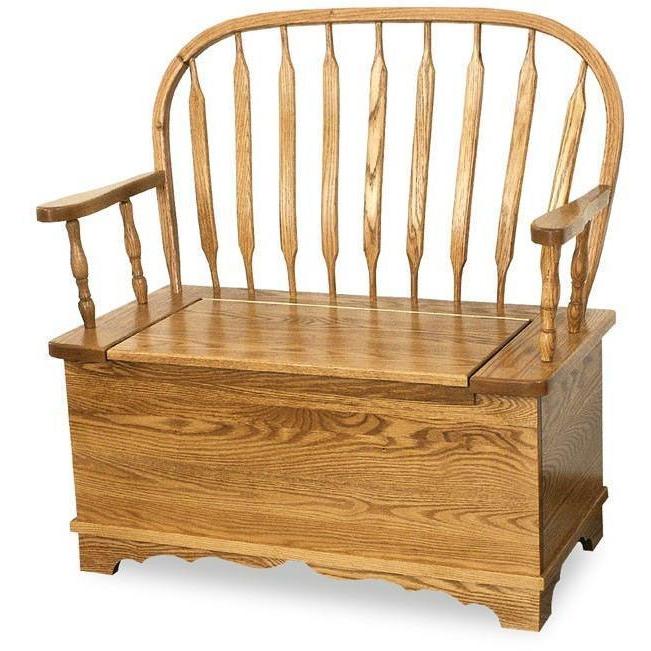 QW Amish Bent Paddle Bow Bench w/ Storage