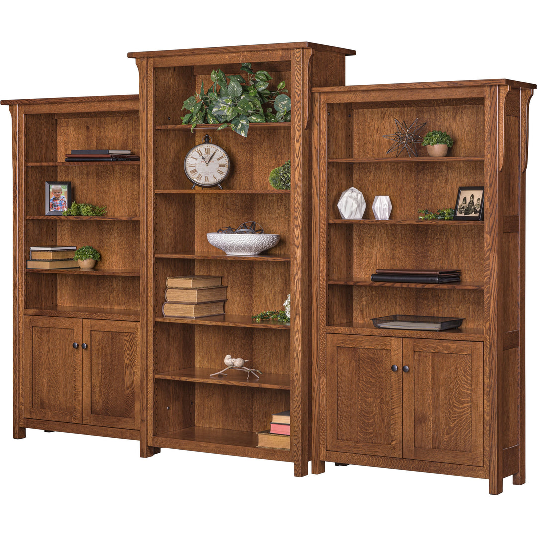 QW Amish Boston 3pc Bookcase Wall