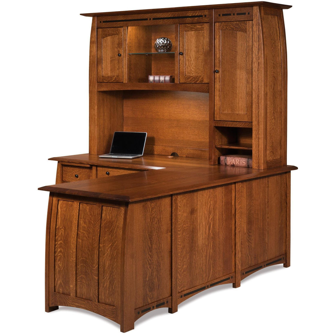 QW Amish Boulder Creek 'L' Desk with Optional Hutch