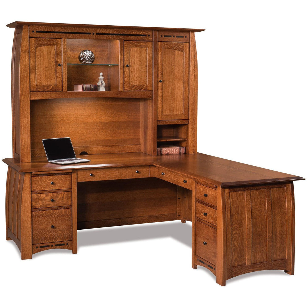 QW Amish Boulder Creek 'L' Desk with Optional Hutch