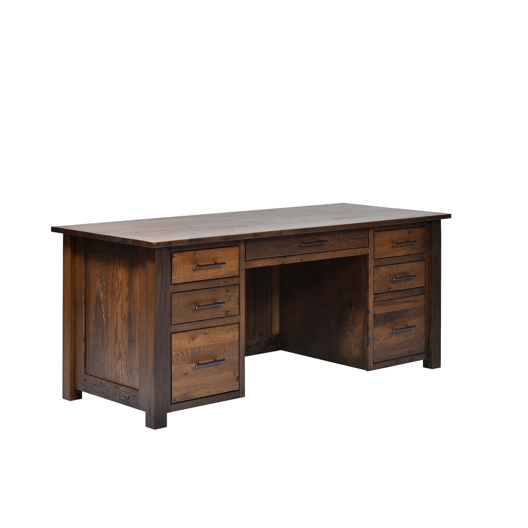 QW Amish Bozeman Reclaimed 72" Executive Desk HPSW-1401