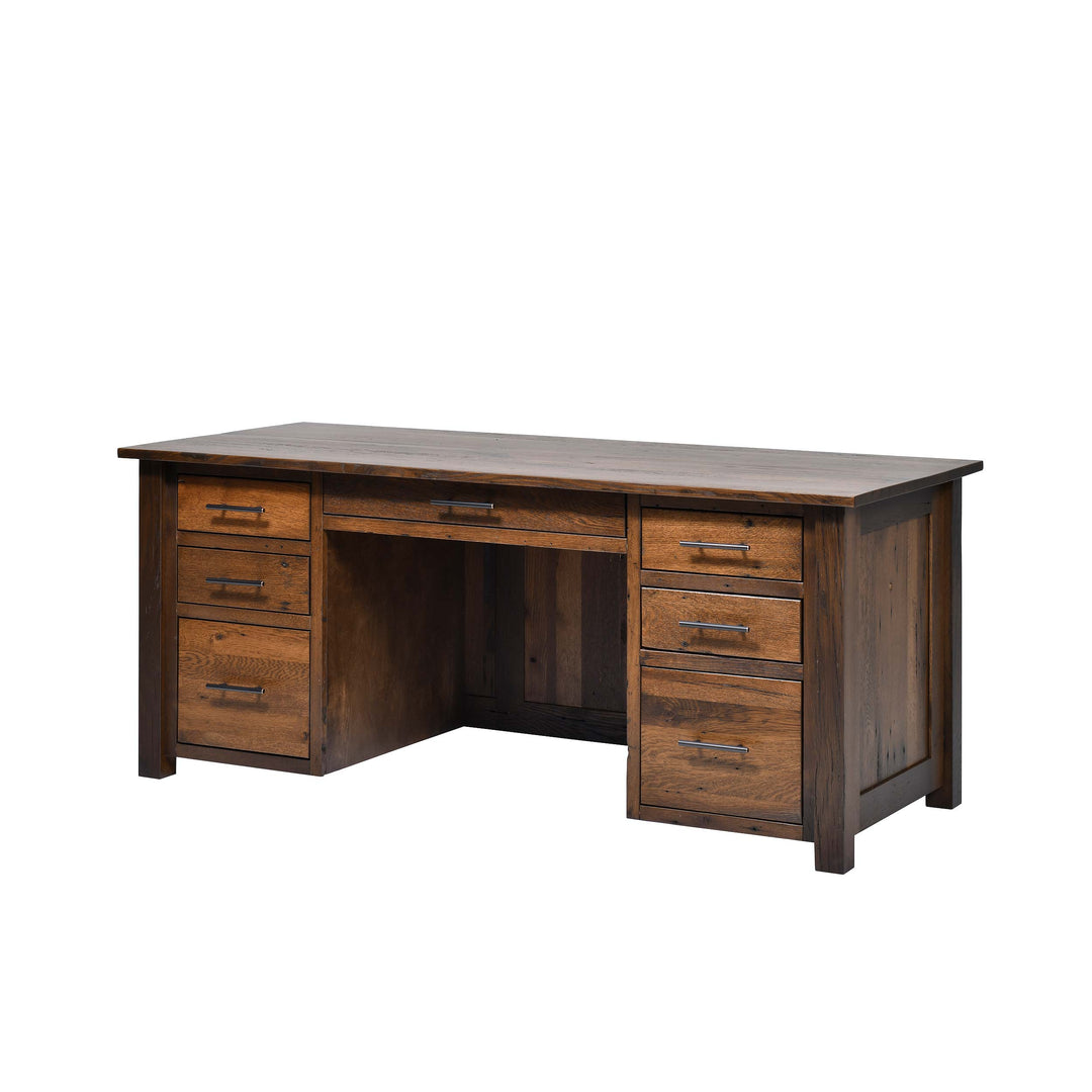 QW Amish Bozeman Reclaimed 72" Executive Desk HPSW-1401