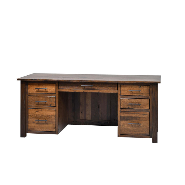 QW Amish Bozeman Reclaimed 72" Executive Desk HPSW-1401