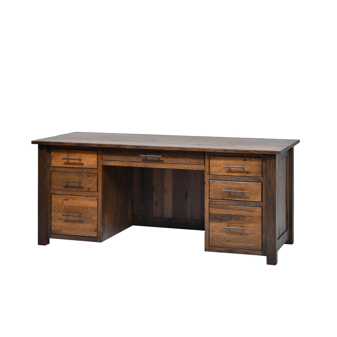 QW Amish Bozeman Reclaimed 72" Executive Desk HPSW-1401