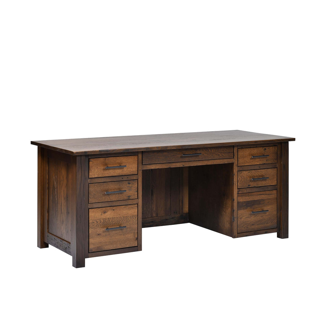 QW Amish Bozeman Reclaimed 72" Executive Desk HPSW-1401