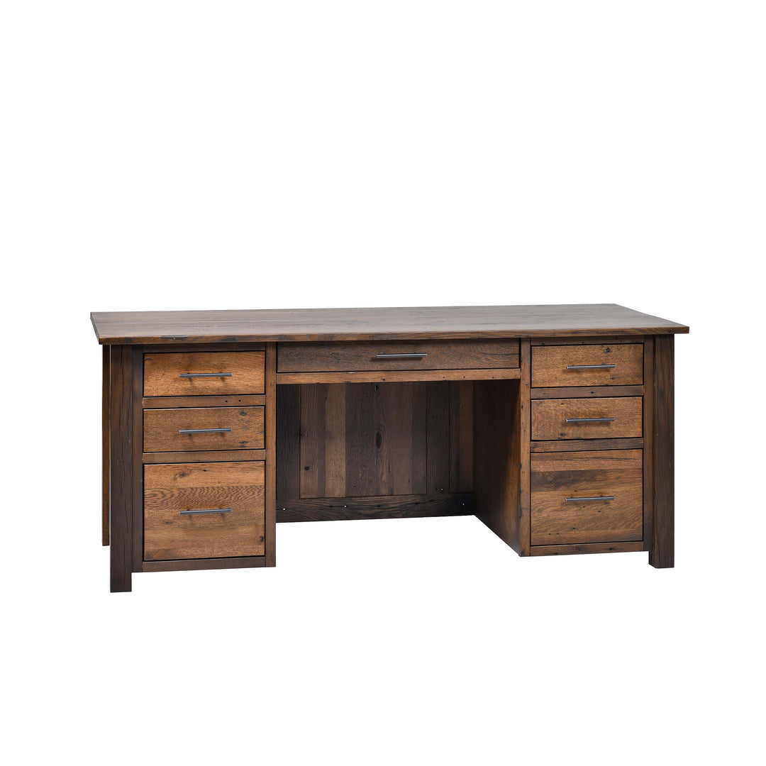 QW Amish Bozeman Reclaimed 72" Executive Desk HPSW-1401