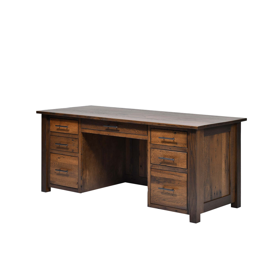 QW Amish Bozeman Reclaimed 72" Executive Desk HPSW-1401