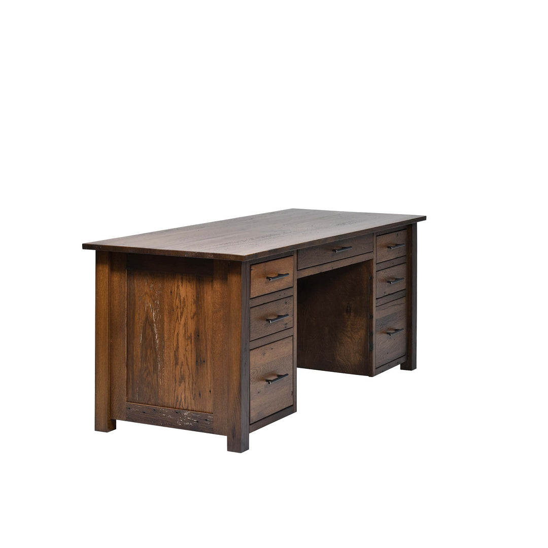 QW Amish Bozeman Reclaimed 72" Executive Desk HPSW-1401