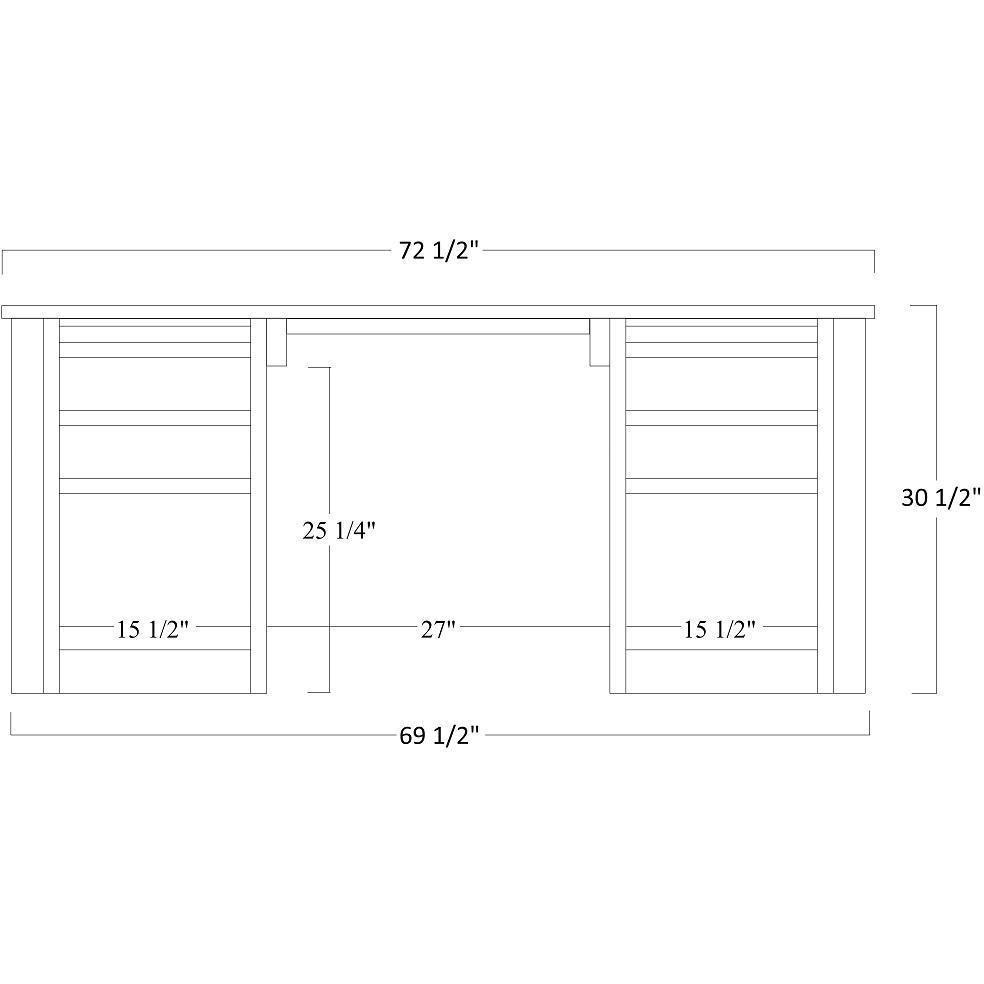 QW Amish Buckingham 72" Executive Desk