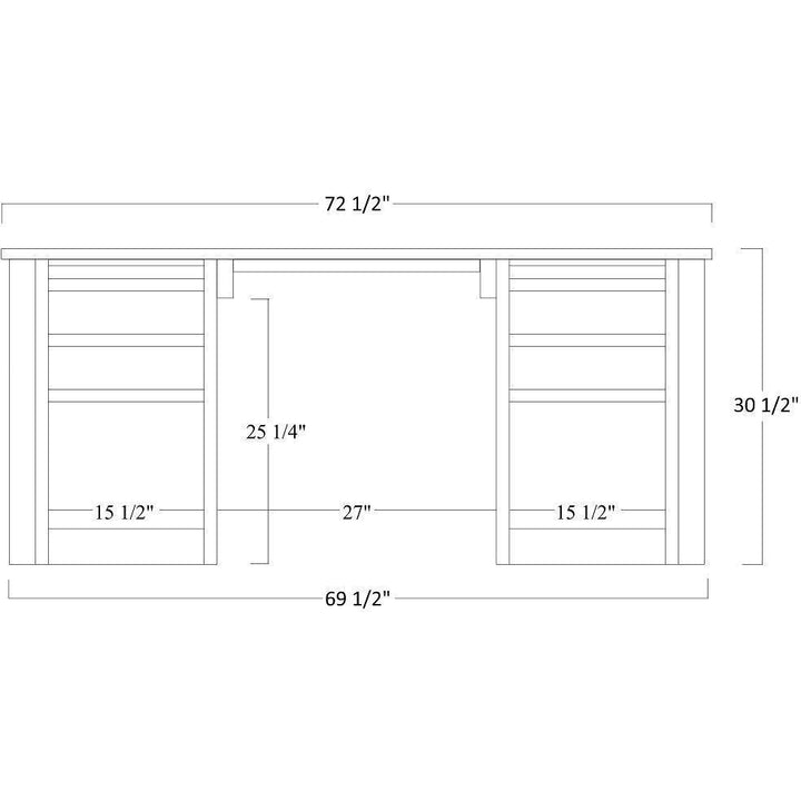 QW Amish Buckingham 72" Executive Desk