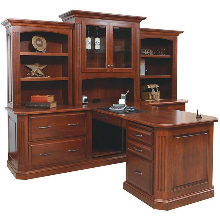 QW Amish Buckingham Partner Desk & Three-Piece Hutch