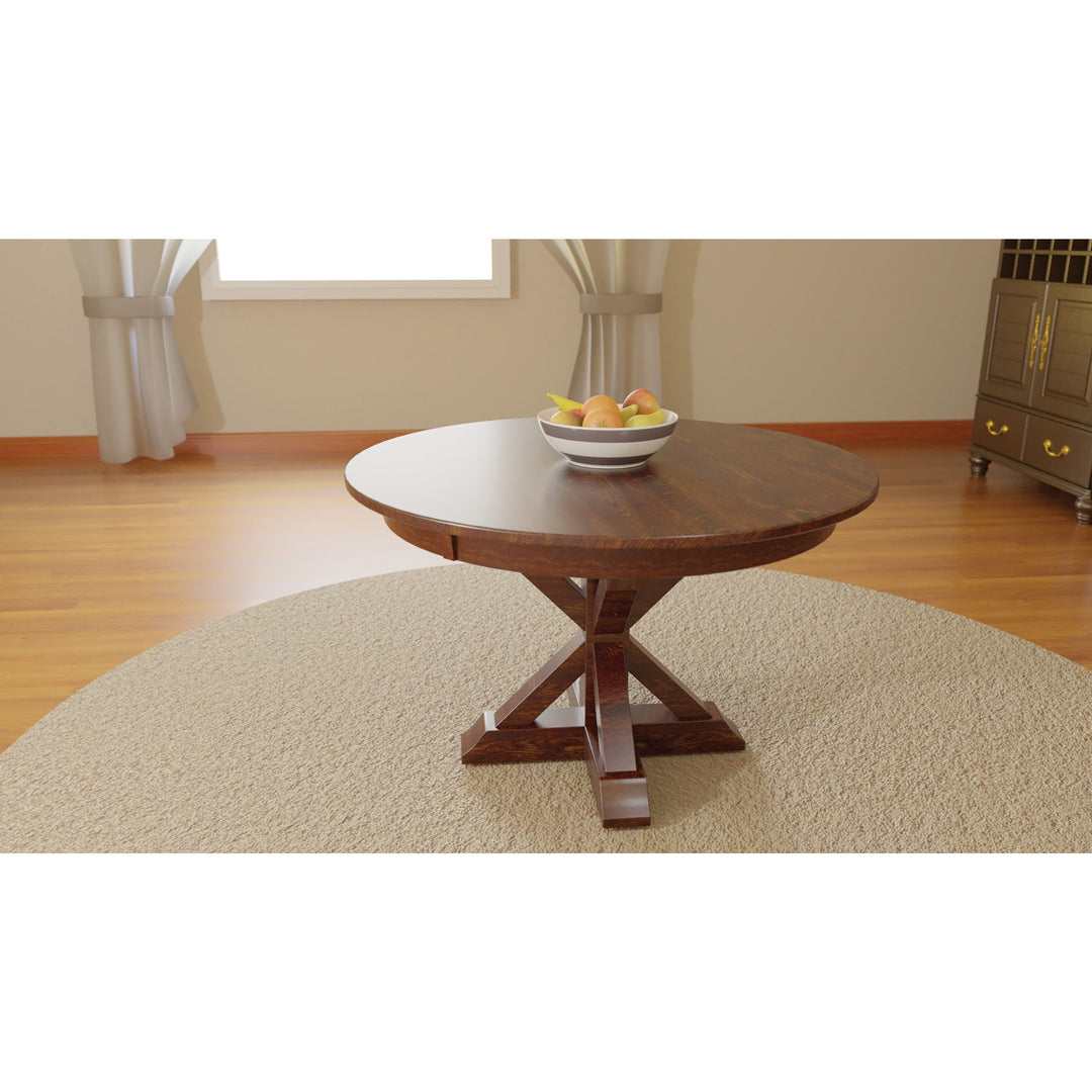 QW Amish Casual 'X-Base' Single Pedestal Table