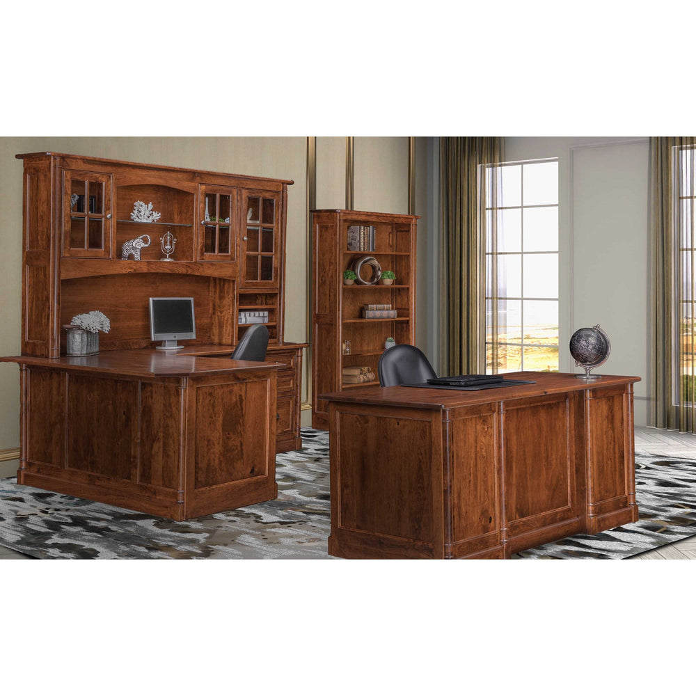 QW Amish Covington L-Shape Desk with Optional Hutch