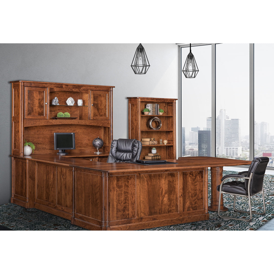 QW Amish Covington U-Shape Desk with Optional Hutch