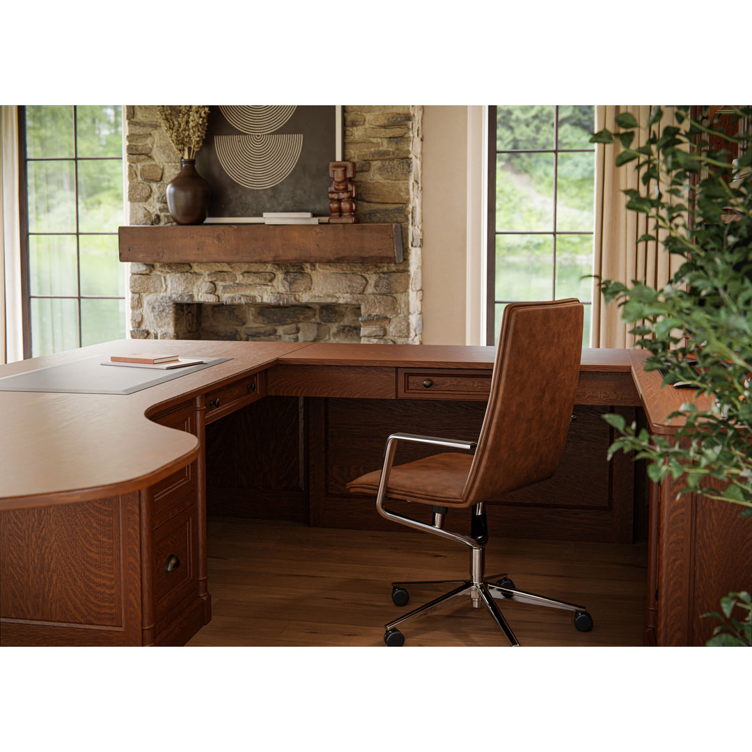 QW Amish Covington U-Shape Desk with Optional Hutch