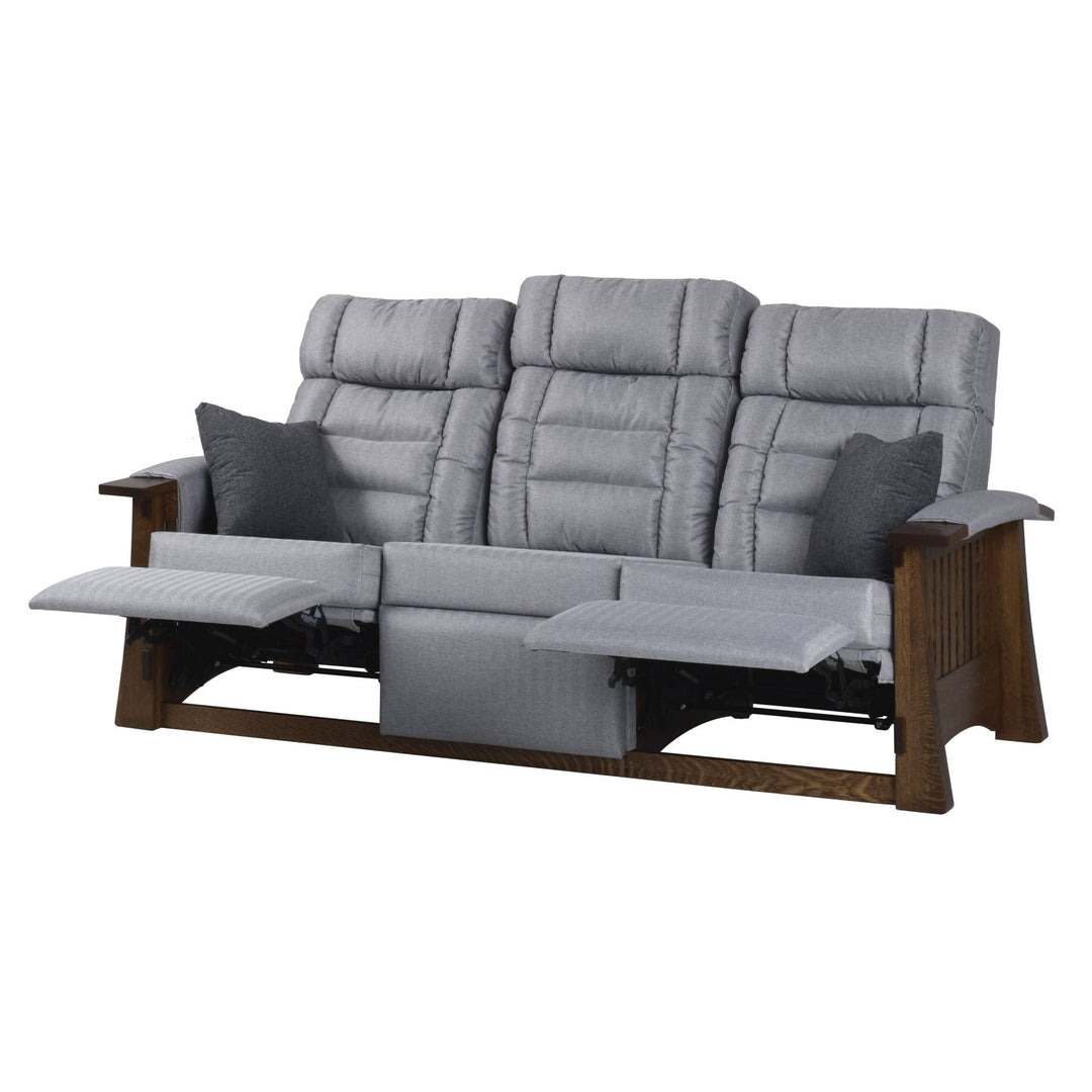 QW Amish Craftsman Mission Reclining Sofa w/ Deluxe Back