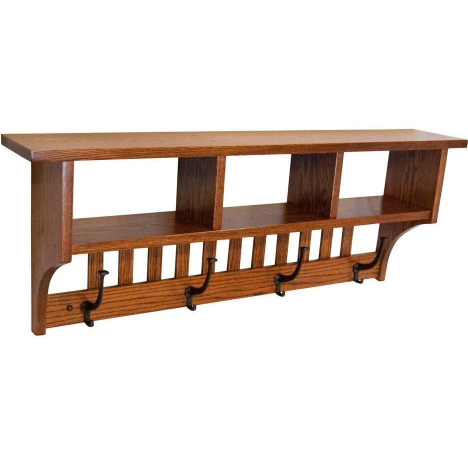 QW Amish Cubbie Shelf with Hooks