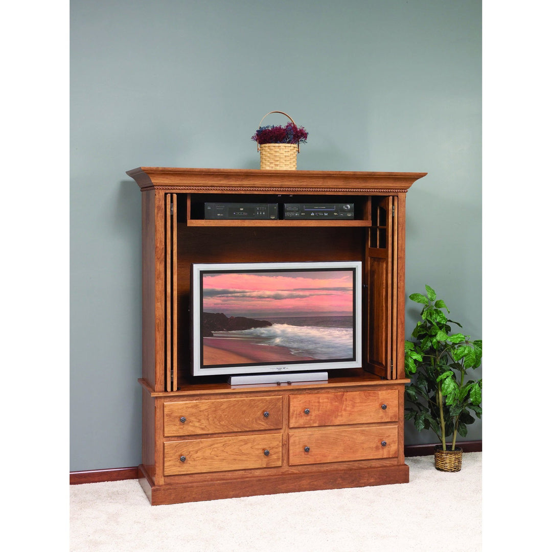 QW Amish Deluxe Traditional 66" Media Wall Cabinet