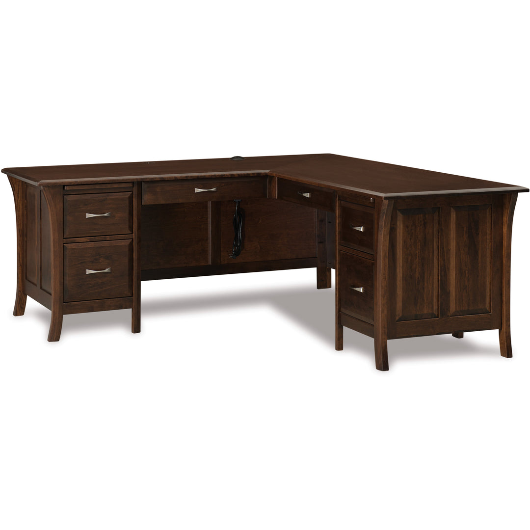 QW Amish Ensenada L-Shape Desk w/ Optional Hutch