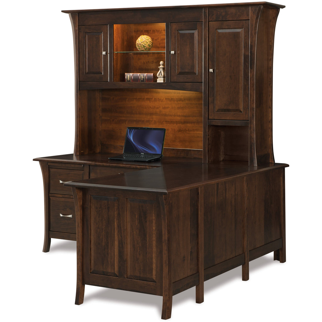 QW Amish Ensenada L-Shape Desk w/ Optional Hutch