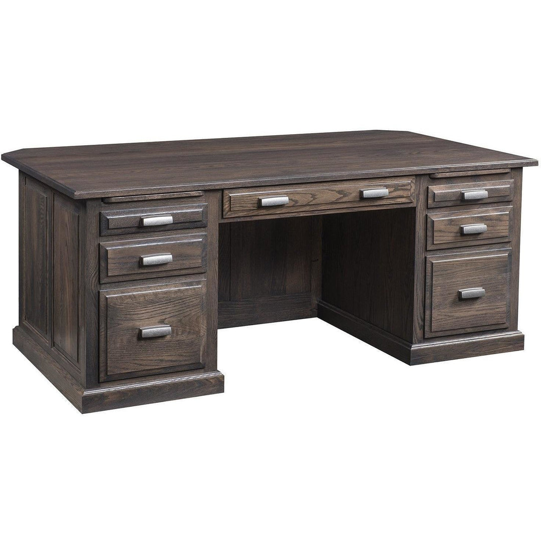 QW Amish Executive Desk with Raised Panel Back GPSO-3189