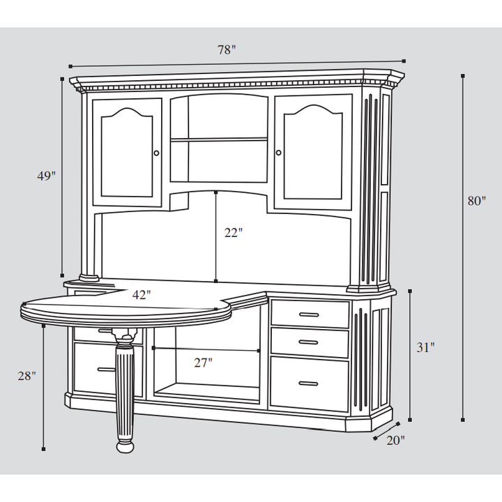 QW Amish Fifth Avenue Conference Desk and Hutch