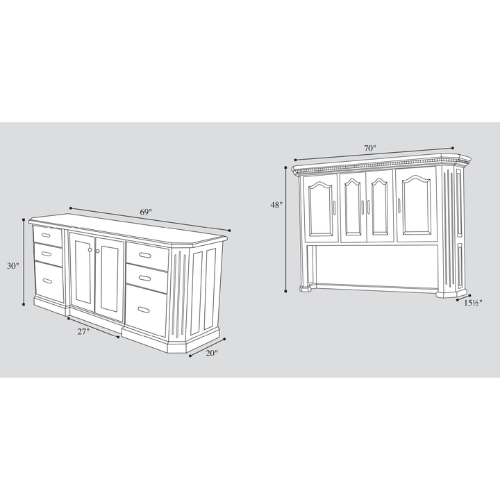 QW Amish Fifth Avenue Credenza with Optional Hutch