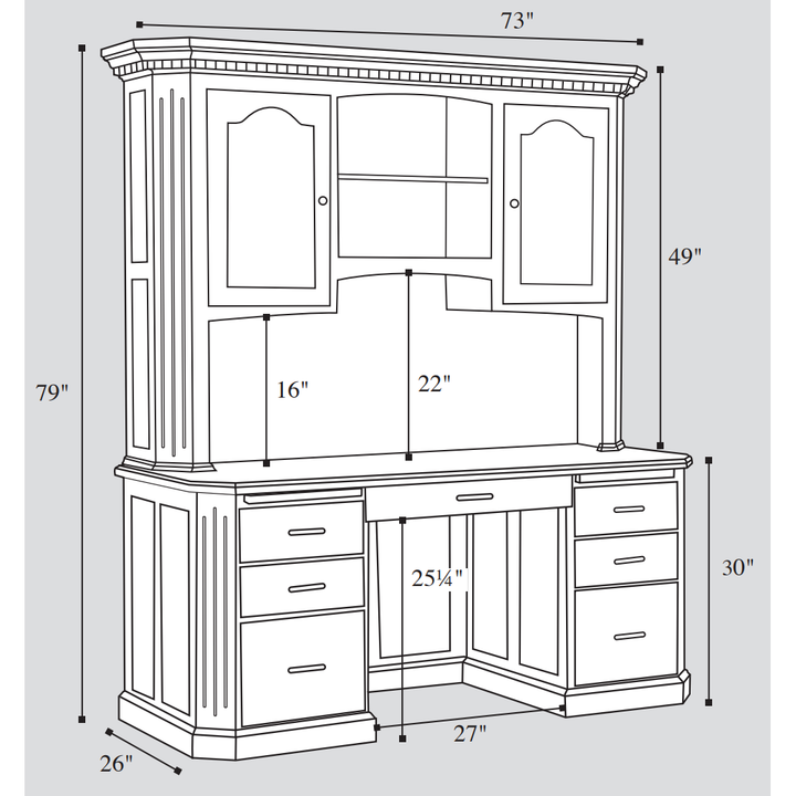 QW Amish Fifth Avenue Desk with Optional Hutch