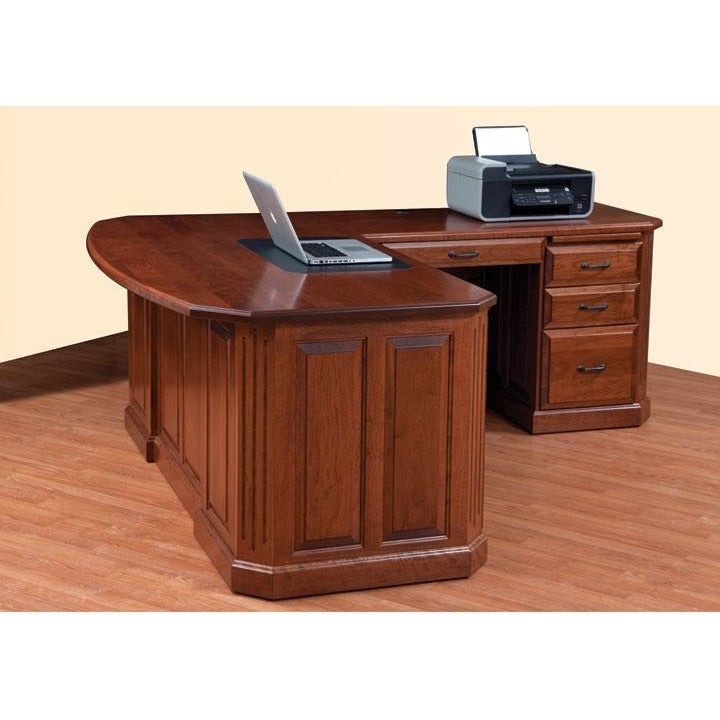 QW Amish Fifth Avenue L-Shape Desk with Optional Hutch