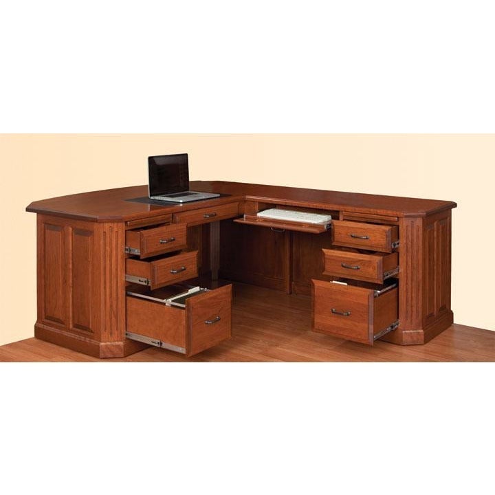 QW Amish Fifth Avenue L-Shape Desk with Optional Hutch